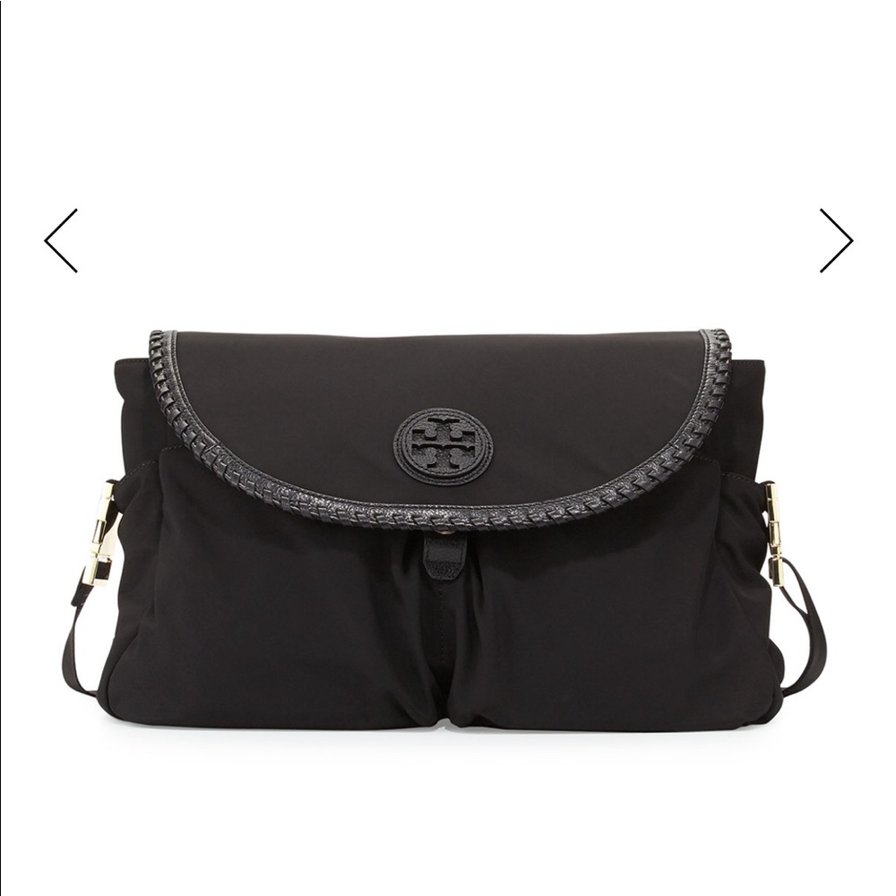 Tory Burch Marion Messenger Nylon Diaper Bag Black